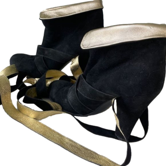 MARC Jacobs Ankle Boots Black and Gold Size 38.5 - Picture 5 of 9